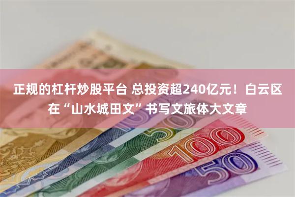 正规的杠杆炒股平台 总投资超240亿元！白云区在“山水城田文”书写文旅体大文章