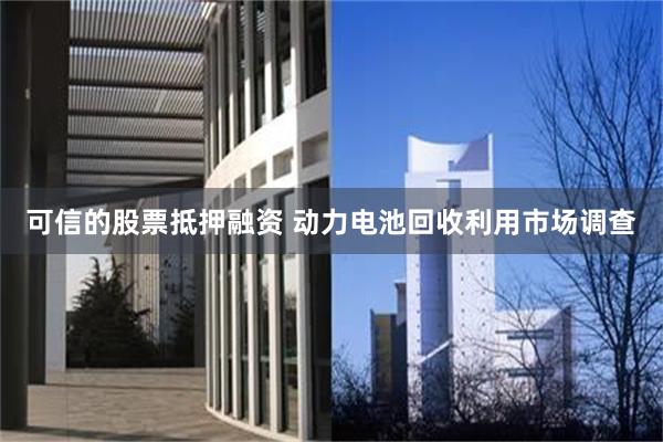 可信的股票抵押融资 动力电池回收利用市场调查