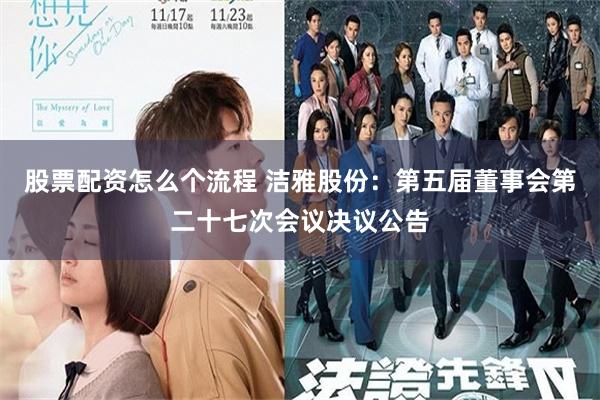 股票配资怎么个流程 洁雅股份：第五届董事会第二十七次会议决议公告