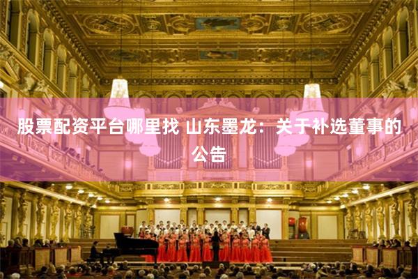 股票配资平台哪里找 山东墨龙：关于补选董事的公告