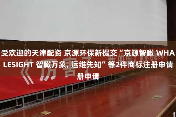 受欢迎的天津配资 京源环保新提交“京源智瞰 WHALESIGHT 智瞰万象, 运维先知”等2件商标注册申请