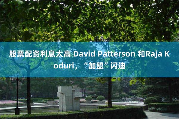 股票配资利息太高 David Patterson 和Raja Koduri，“加盟”闪迪