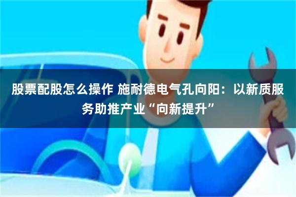 股票配股怎么操作 施耐德电气孔向阳：以新质服务助推产业“向新提升”